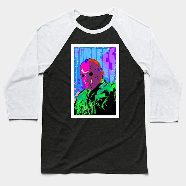 Psychadelic Voorhees 3 Baseball T-Shirt by crowjandesigns